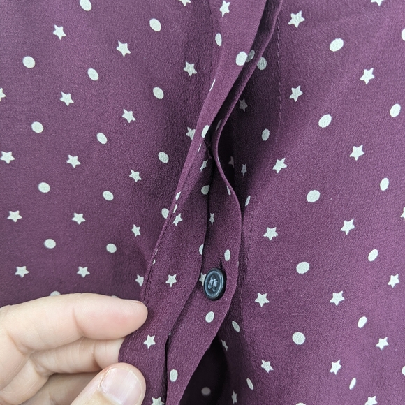 Madewell Silk Composition Star Polkadot Blouse Top - Picture 4 of 8